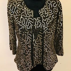 Drapers & Damons Black with Gold Sequin Twin Set